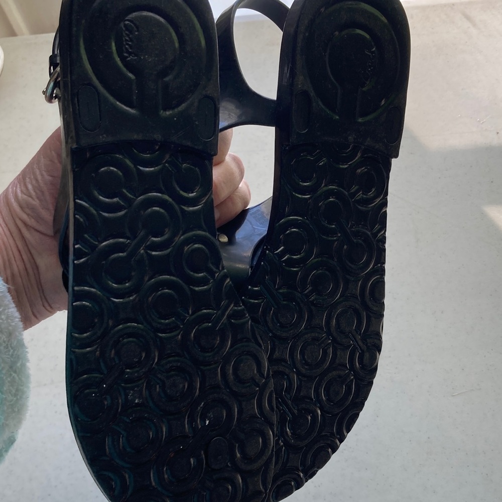 Coach Black Floral Jelly Sandals - Picture 4 of 5